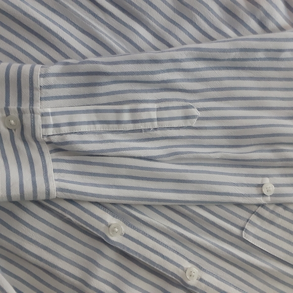 New Directions L blue/white striped long sleeve top **see pix for measurements** - Picture 8 of 15